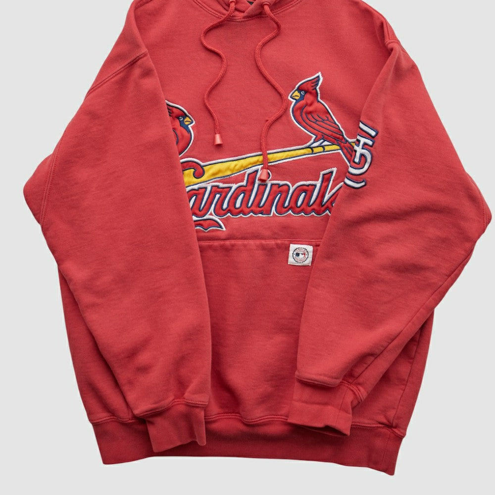St. Louis Cardinals Stitches 2000s Hooded Pullover Sweatshirt - Red - XVintage Pullover