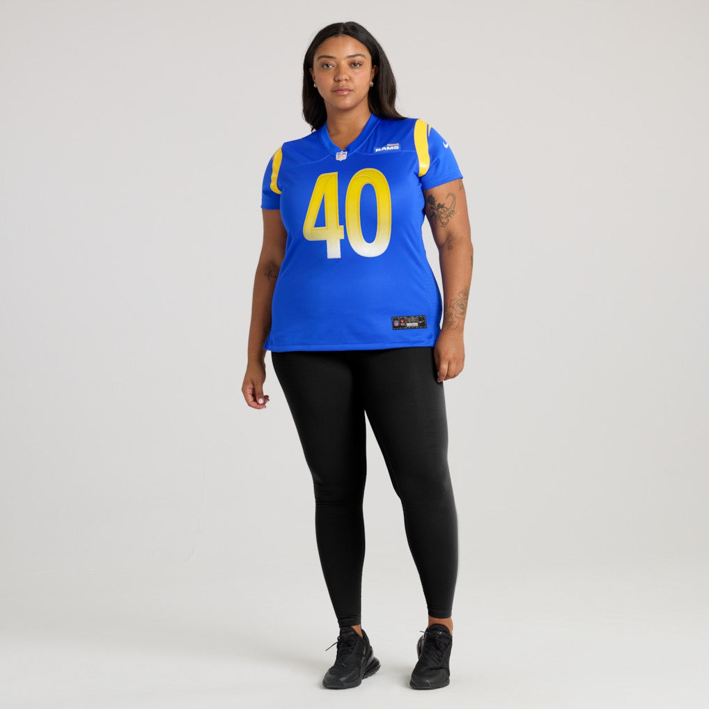 Jesse Luketa Los Angeles Rams Women's Team Game Jersey - Royal Jerseys