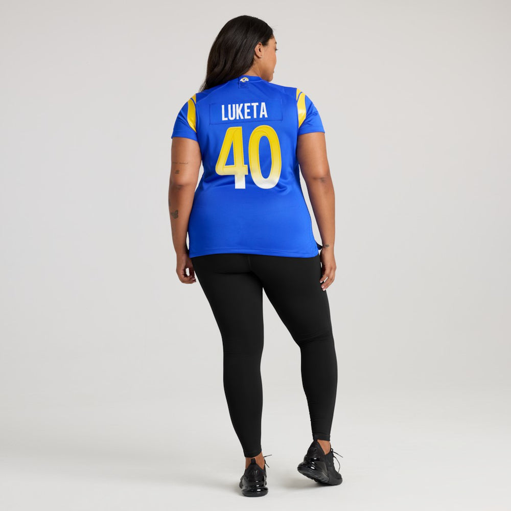 Jesse Luketa Los Angeles Rams Women's Team Game Jersey - Royal Jerseys
