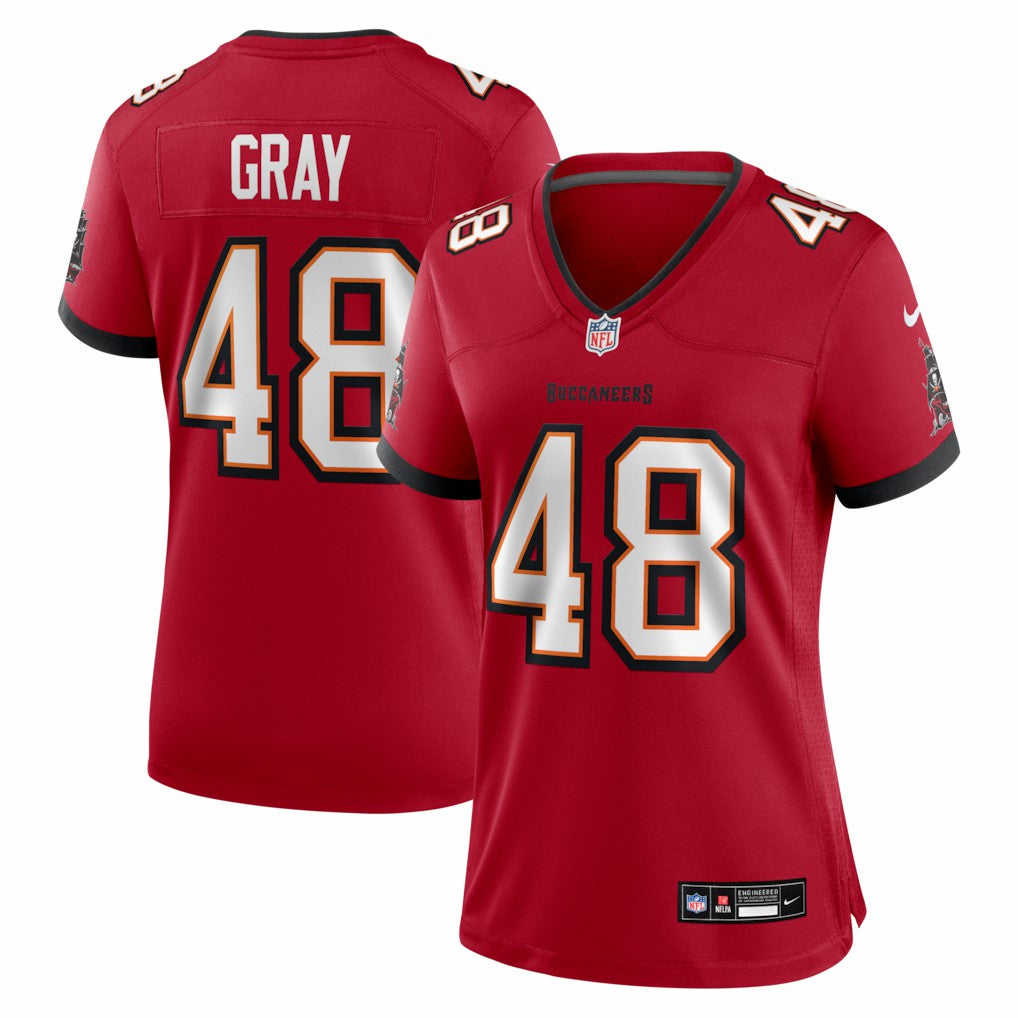 JT Gray Tampa Bay Buccaneers Women's Team Game Jersey - Red Jerseys