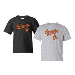 Baltimore Orioles Soft as a Grape Youth 2-Pack Logo T-Shirt Set - Black/Gray T-shirts