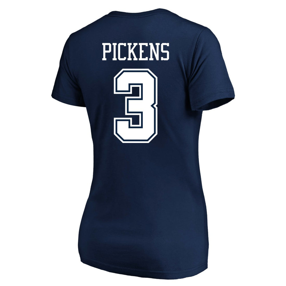George Pickens Dallas Cowboys Women's Plus Size Name & Number V-Neck T-Shirt - Navy T-shirts