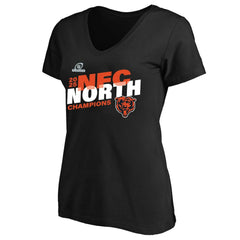 Chicago Bears Women's 2025 NFC North Division Champions Plus Size V-Neck T-Shirt - Black T-shirts