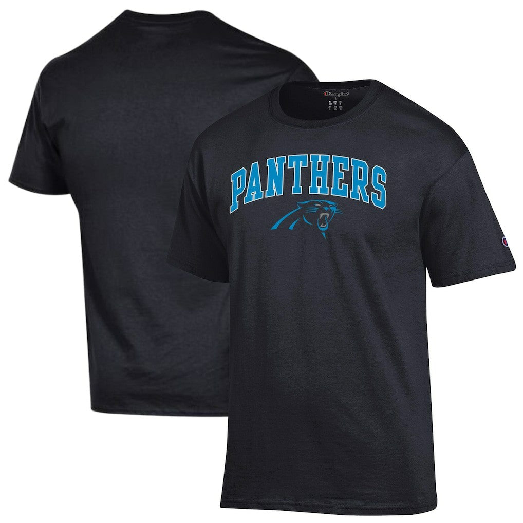 Carolina Panthers Champion Arch Over Logo T-Shirt - Black T-shirts