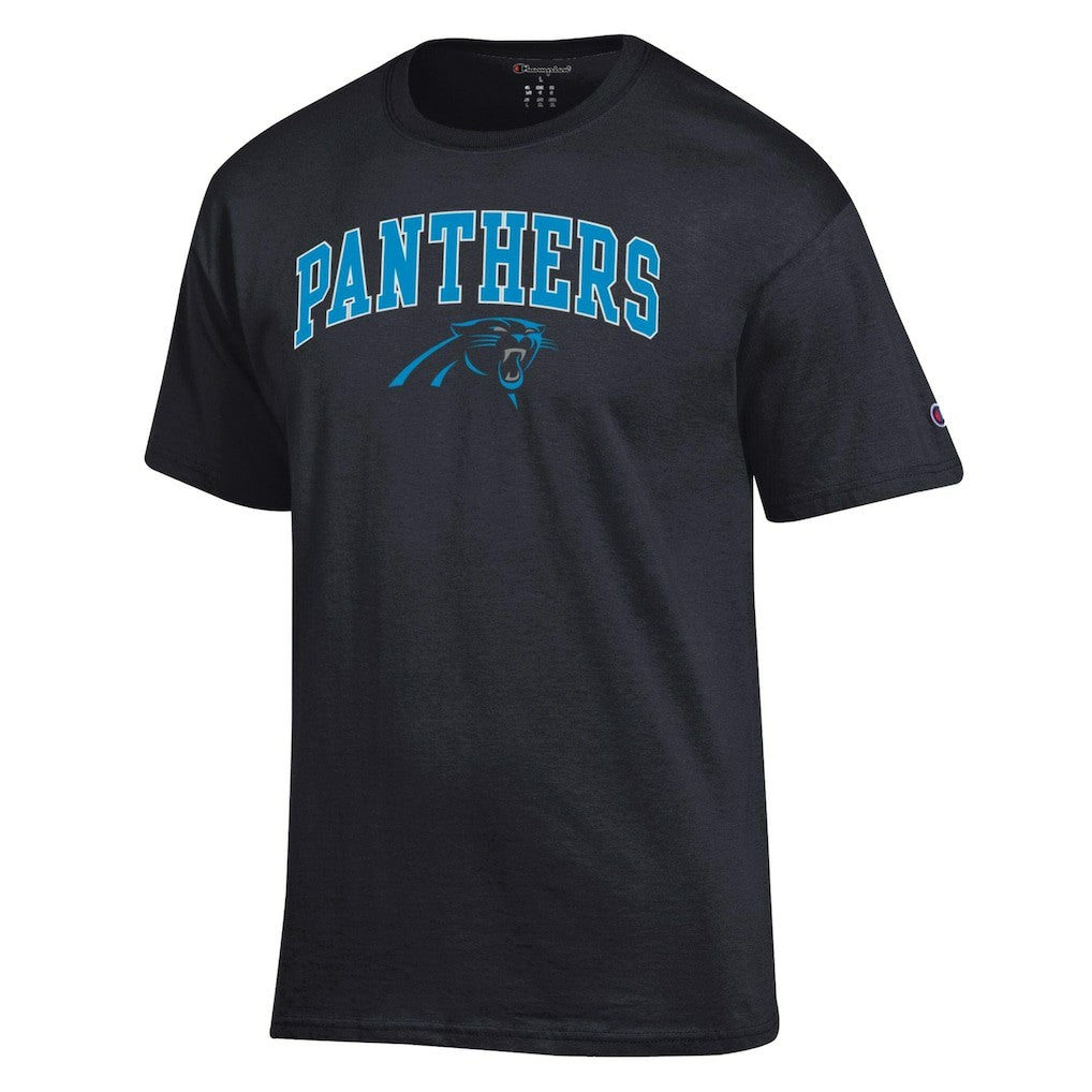 Carolina Panthers Champion Arch Over Logo T-Shirt - Black T-shirts