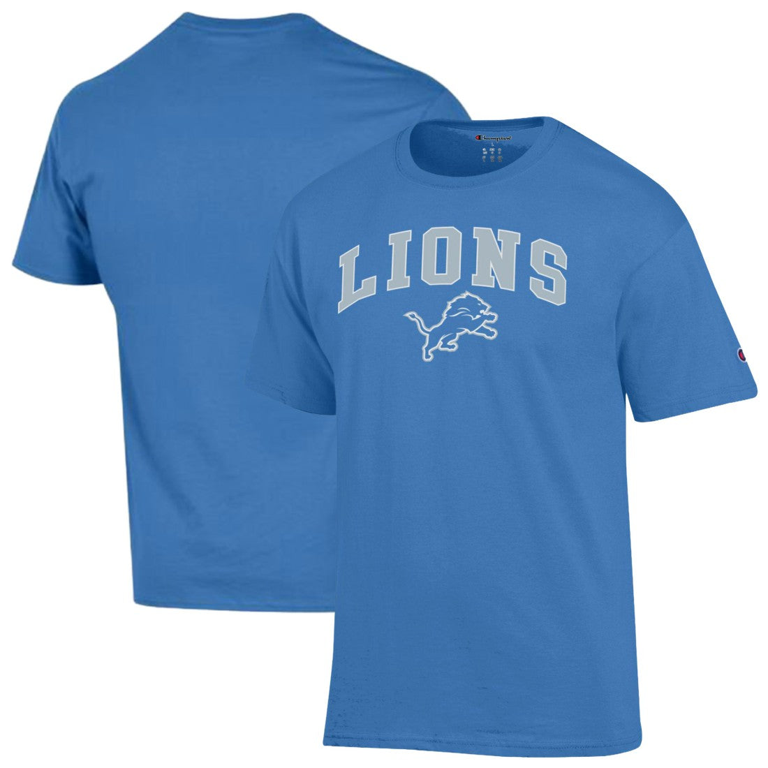 Detroit Lions Champion Arch Over Logo T-Shirt - Blue T-shirts