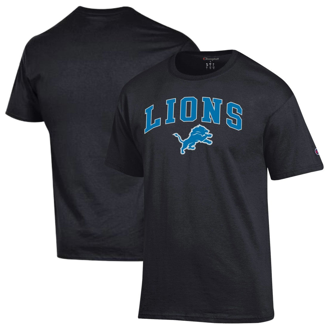 Detroit Lions Champion Arch Over Logo T-Shirt - Black T-shirts