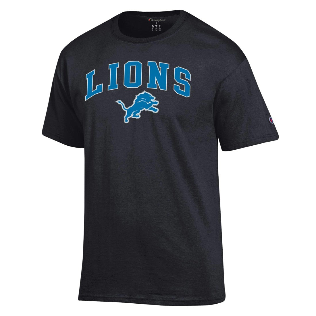 Detroit Lions Champion Arch Over Logo T-Shirt - Black T-shirts