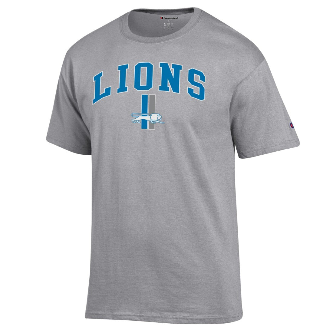 Detroit Lions Champion Arch Over Logo T-Shirt - Gray T-shirts
