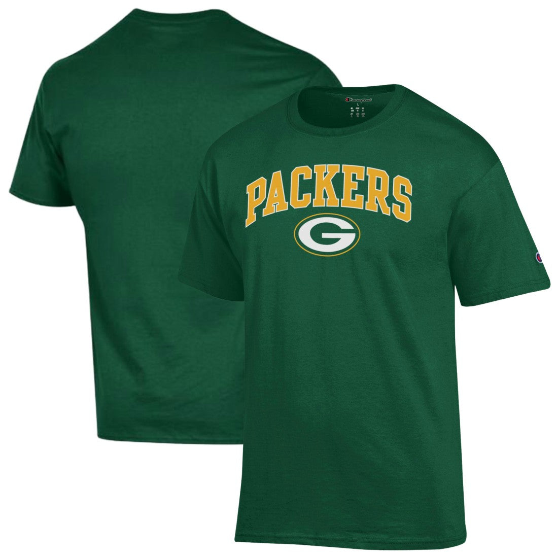 Green Bay Packers Champion Arch Over Logo T-Shirt - Green T-shirts