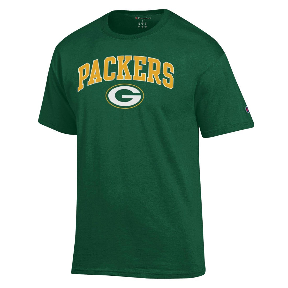Green Bay Packers Champion Arch Over Logo T-Shirt - Green T-shirts