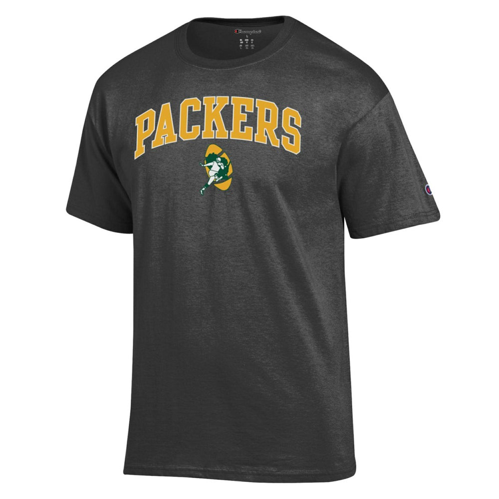 Green Bay Packers Champion Arch Over Logo T-Shirt - Heather Charcoal T-shirts