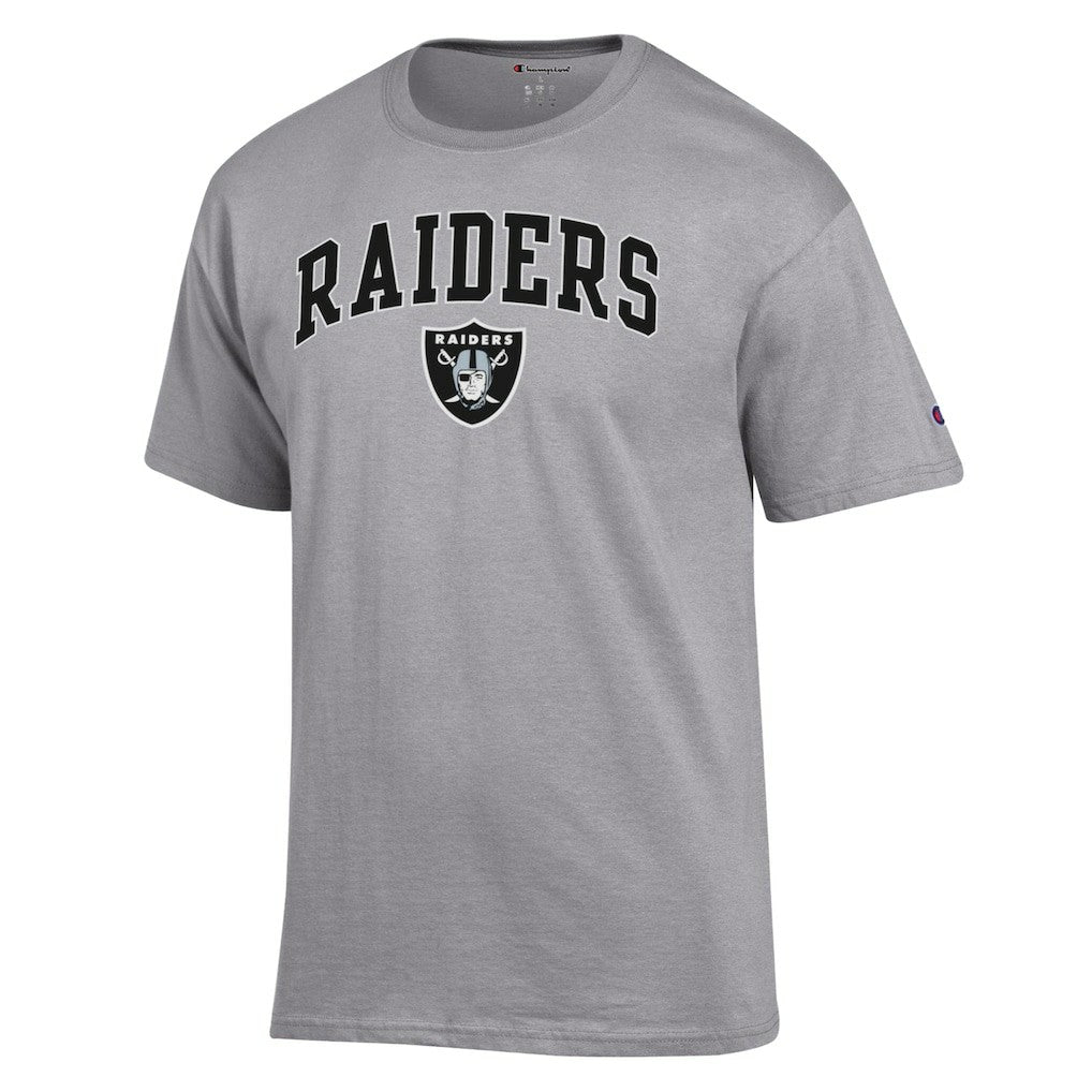 Las Vegas Raiders Champion Arch Over Logo T-Shirt - Gray T-shirts
