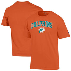 Miami Dolphins Champion Arch Over Logo T-Shirt - Orange T-shirts