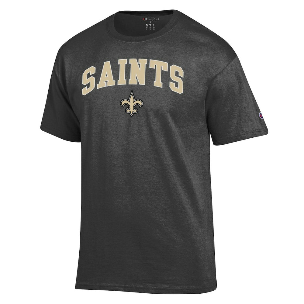 New Orleans Saints Champion Arch Over Logo T-Shirt - Heather Charcoal T-shirts