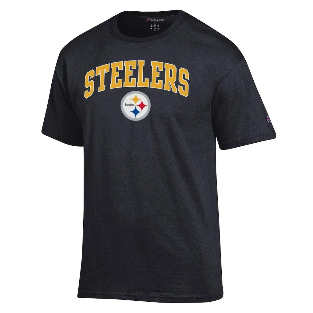 Pittsburgh Steelers Champion Arch Over Logo T-Shirt - Black T-shirts