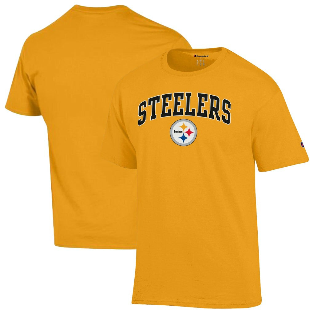 Pittsburgh Steelers Champion Arch Over Logo T-Shirt - Gold T-shirts