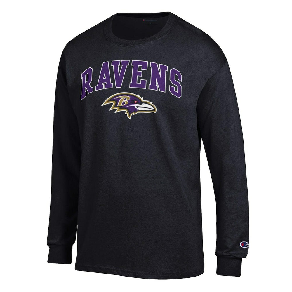 Baltimore Ravens Champion Arch Over Logo Long Sleeve T-Shirt - Black T-shirts