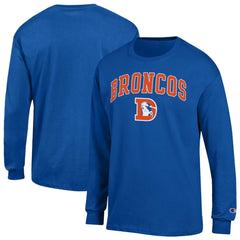 Denver Broncos Champion Arch Over Logo Long Sleeve T-Shirt - Royal T-shirts