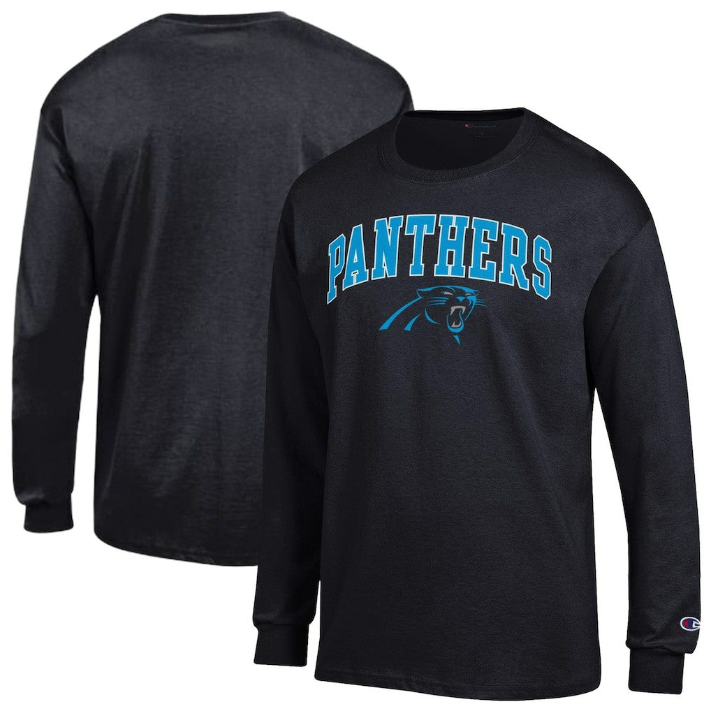 Carolina Panthers Champion Arch Over Logo Long Sleeve T-Shirt - Black T-shirts