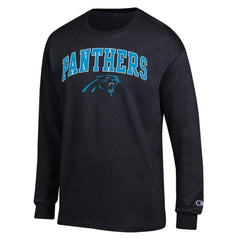 Carolina Panthers Champion Arch Over Logo Long Sleeve T-Shirt - Black T-shirts