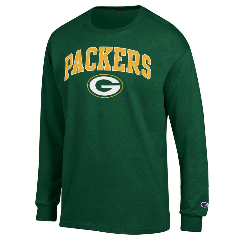 Green Bay Packers Champion Arch Over Logo Long Sleeve T-Shirt - Green T-shirts