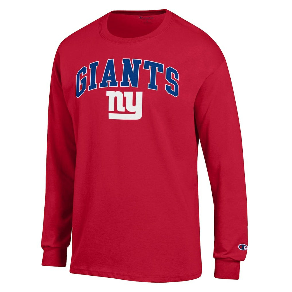 New York Giants Champion Arch Over Logo Long Sleeve T-Shirt - Red T-shirts