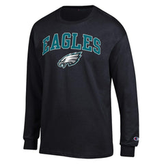 Philadelphia Eagles Champion Arch Over Logo Long Sleeve T-Shirt - Black T-shirts
