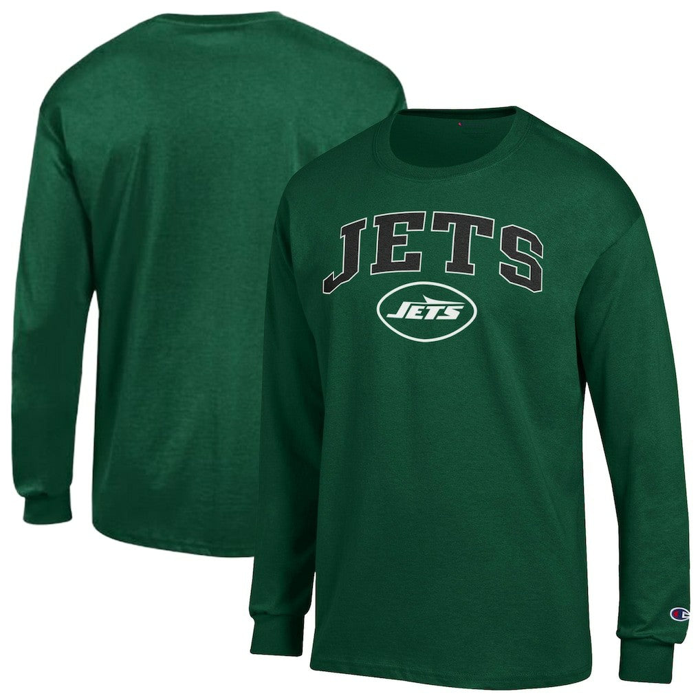 New York Jets Champion Arch Over Logo Long Sleeve T-Shirt - Green T-shirts