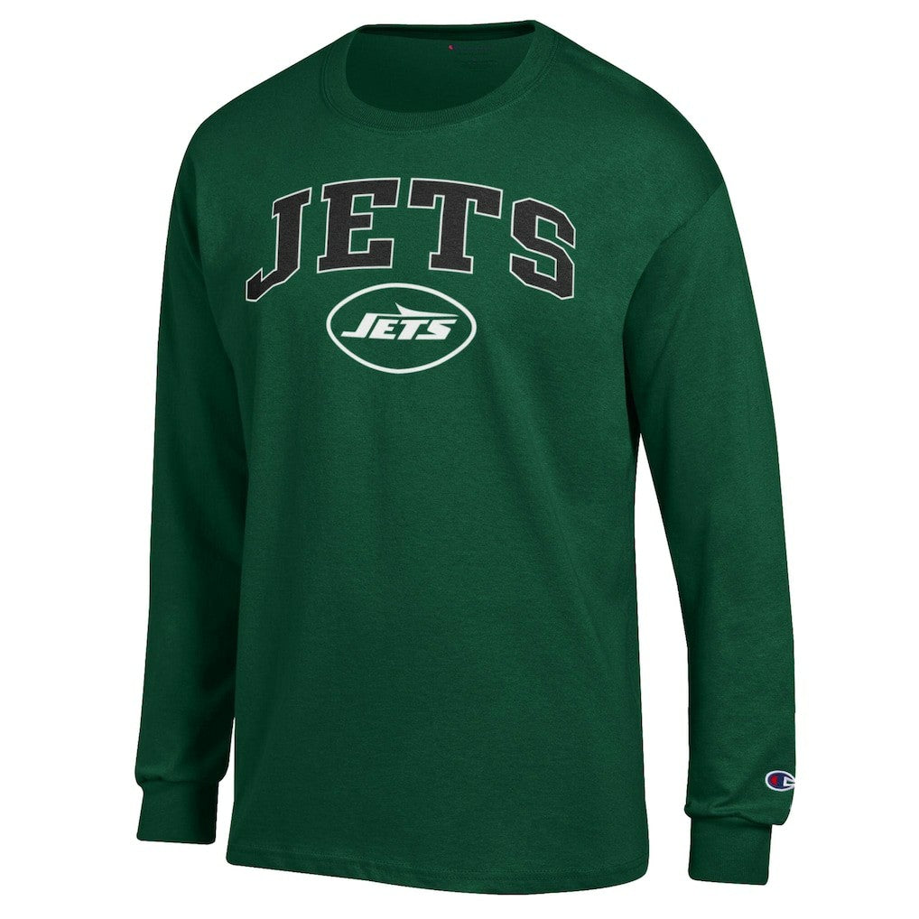 New York Jets Champion Arch Over Logo Long Sleeve T-Shirt - Green T-shirts