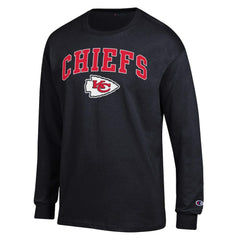 Kansas City Chiefs Champion Arch Over Logo Long Sleeve T-Shirt - Black T-shirts