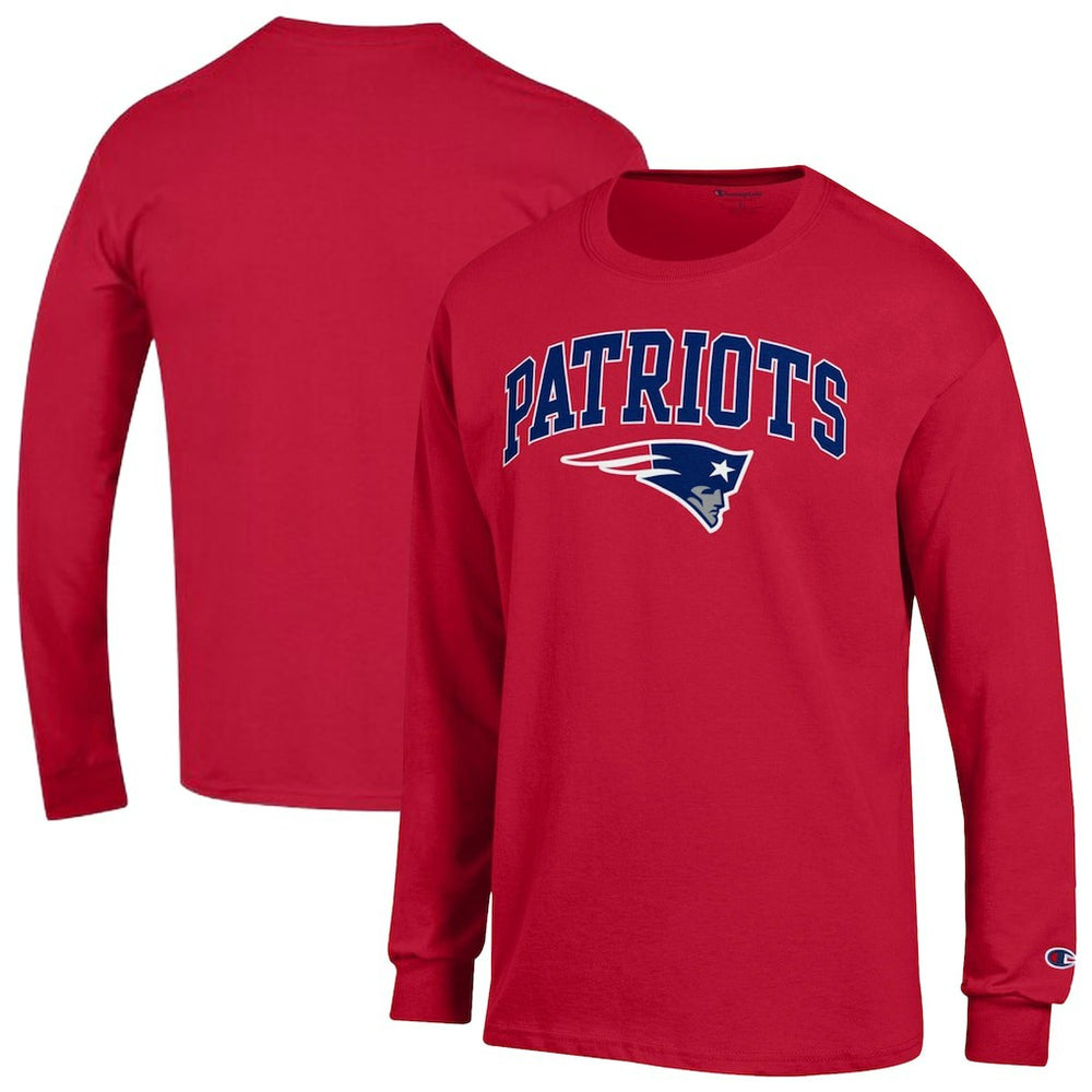 New England Patriots Champion Arch Over Logo Long Sleeve T-Shirt - Red T-shirts
