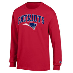 New England Patriots Champion Arch Over Logo Long Sleeve T-Shirt - Red T-shirts