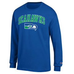 Seattle Seahawks Champion Arch Over Logo Long Sleeve T-Shirt - Royal T-shirts