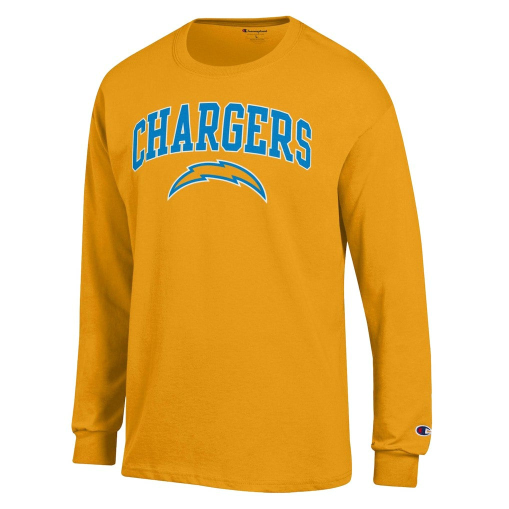 Los Angeles Chargers Champion Arch Over Logo Long Sleeve T-Shirt - Gold T-shirts
