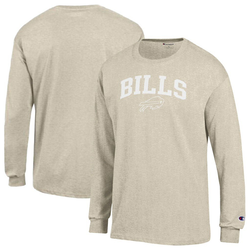 Buffalo Bills Champion White Ink Jersey Long Sleeve T-Shirt - Oatmeal T-shirts