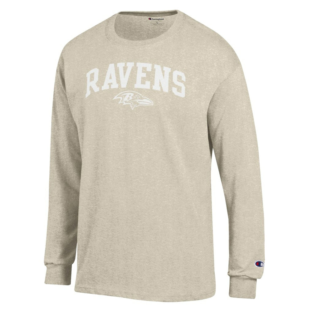 Baltimore Ravens Champion White Ink Jersey Long Sleeve T-Shirt - Oatmeal T-shirts
