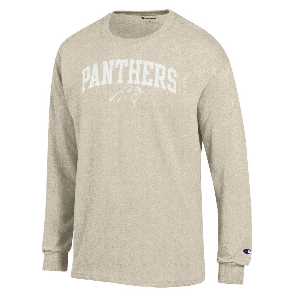 Carolina Panthers Champion White Ink Jersey Long Sleeve T-Shirt - Oatmeal T-shirts