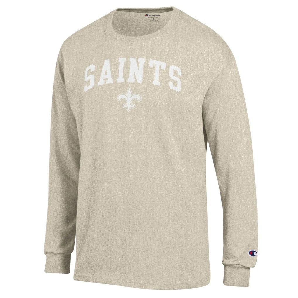 New Orleans Saints Champion White Ink Jersey Long Sleeve T-Shirt - Oatmeal T-shirts