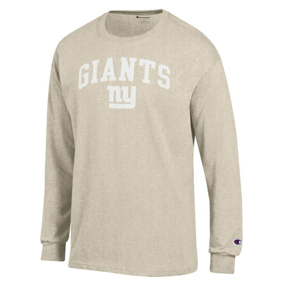 New York Giants Champion White Ink Jersey Long Sleeve T-Shirt - Oatmeal T-shirts