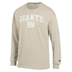 New York Giants Champion White Ink Jersey Long Sleeve T-Shirt - Oatmeal T-shirts