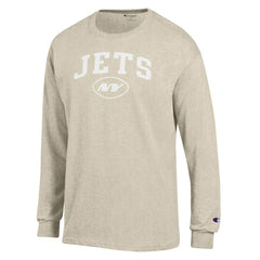New York Jets Champion White Ink Jersey Long Sleeve T-Shirt - Oatmeal T-shirts