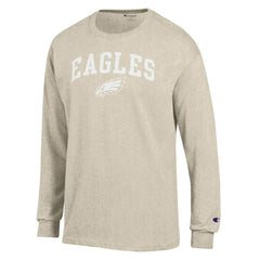 Philadelphia Eagles Champion White Ink Jersey Long Sleeve T-Shirt - Oatmeal T-shirts