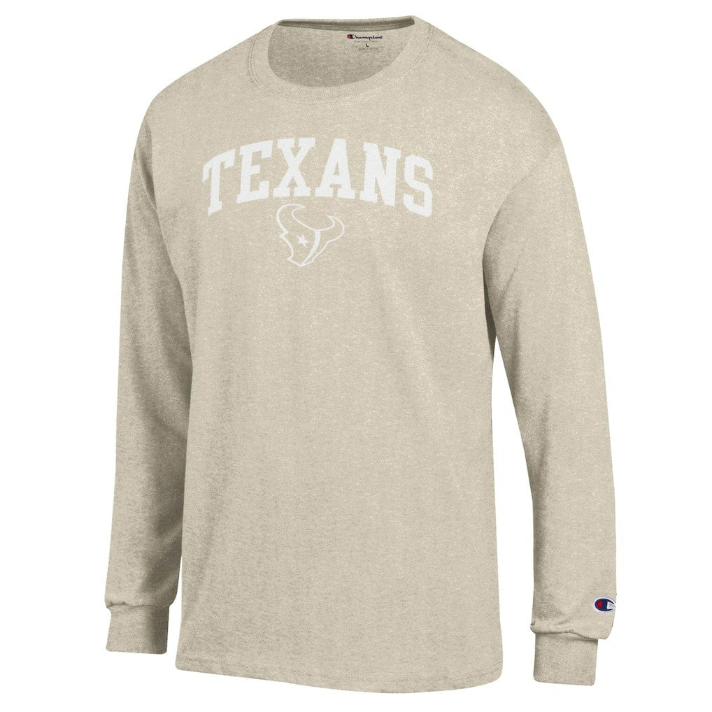 Houston Texans Champion White Ink Jersey Long Sleeve T-Shirt - Oatmeal T-shirts