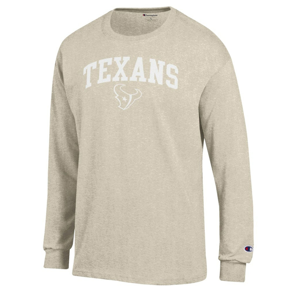 Houston Texans Champion White Ink Jersey Long Sleeve T-Shirt - Oatmeal T-shirts