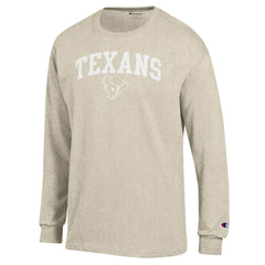 Houston Texans Champion White Ink Jersey Long Sleeve T-Shirt - Oatmeal T-shirts