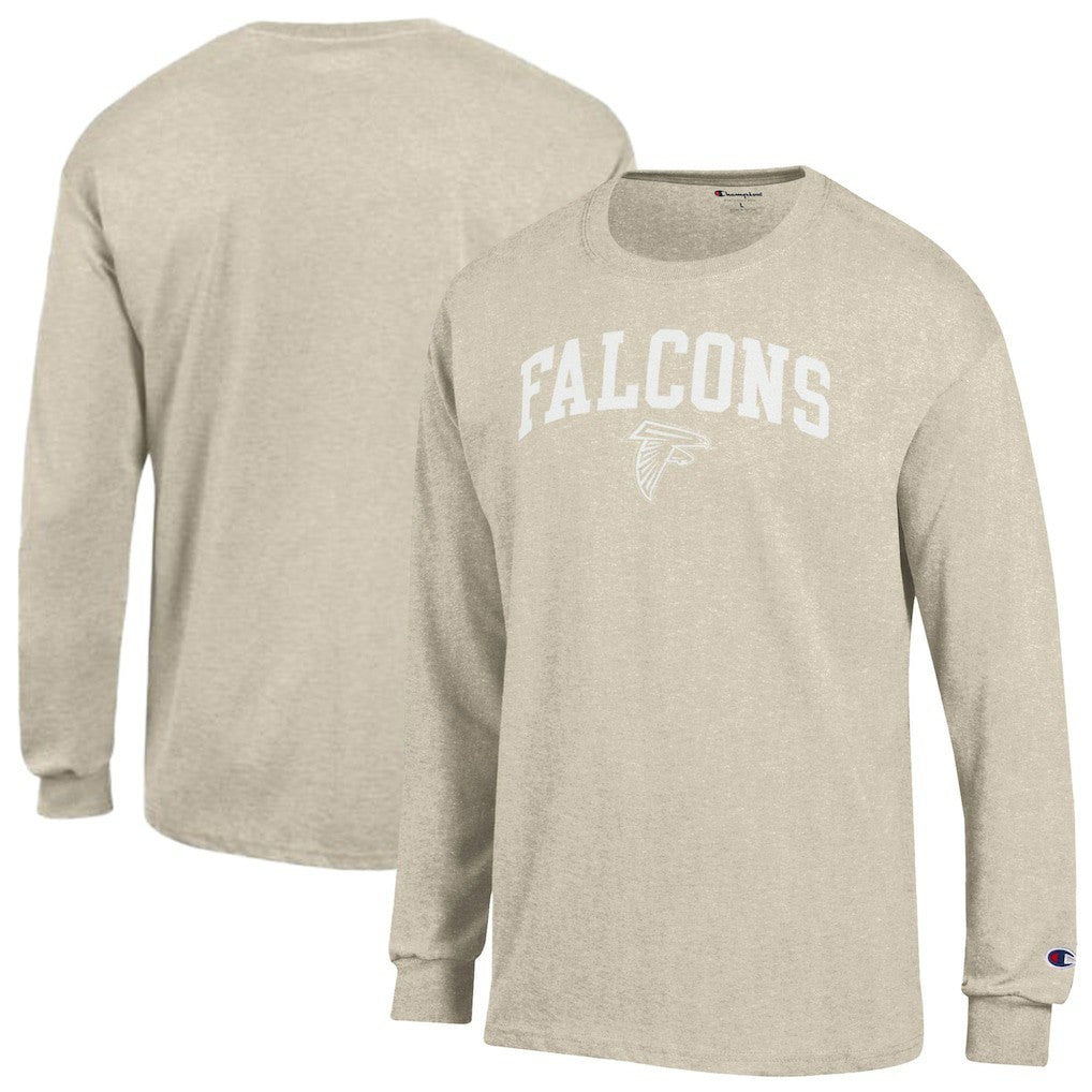 Atlanta Falcons Champion White Ink Jersey Long Sleeve T-Shirt - Oatmeal T-shirts