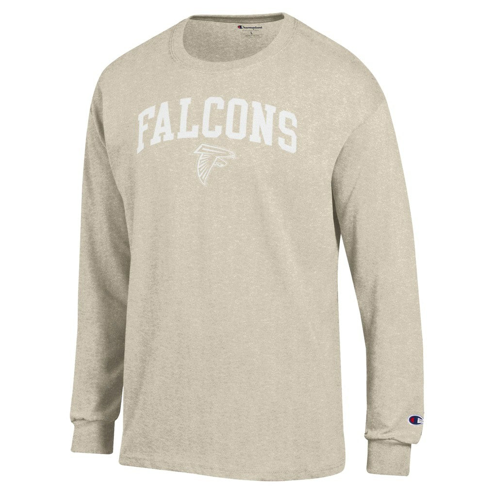 Atlanta Falcons Champion White Ink Jersey Long Sleeve T-Shirt - Oatmeal T-shirts
