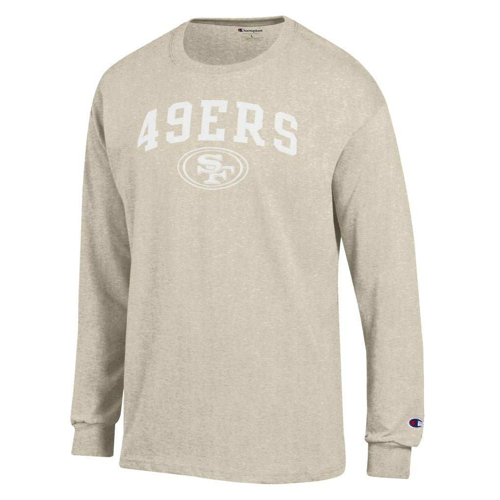 San Francisco 49ers Champion White Ink Jersey Long Sleeve T-Shirt - Oatmeal T-shirts