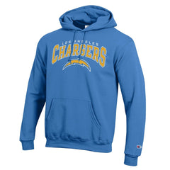 Los Angeles Chargers Champion Powerblend Arch over Logo Hoodie - Powder Blue Hoodies